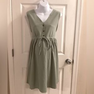 SHEIN NWT Maternity Button Front Drawstring Waist Dress | SZ L